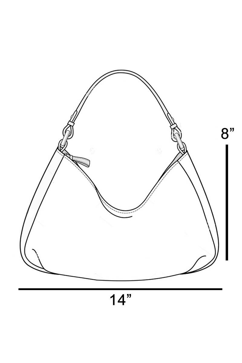 Metallic Sphere Studded Soft Hobo Shoulder Bag