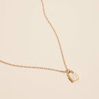 Chic Gold Initial Lock Pendant | Necklace