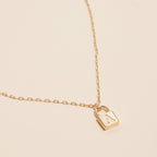 Chic Gold Initial Lock Pendant | Necklace