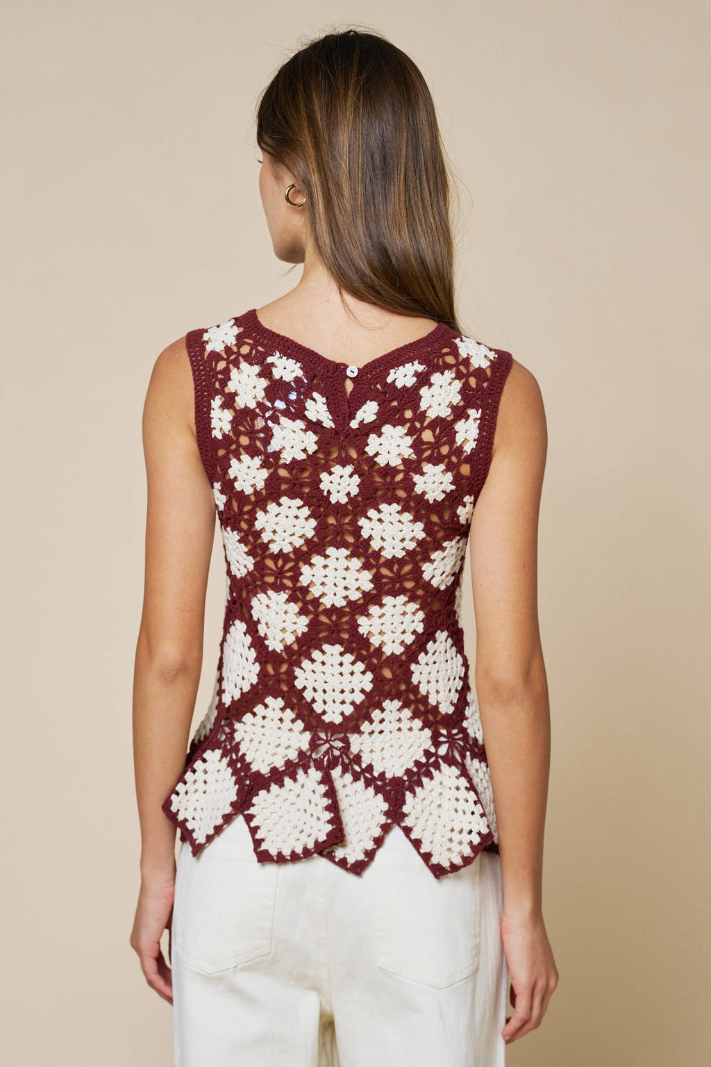 Crochet Flared Tank Top