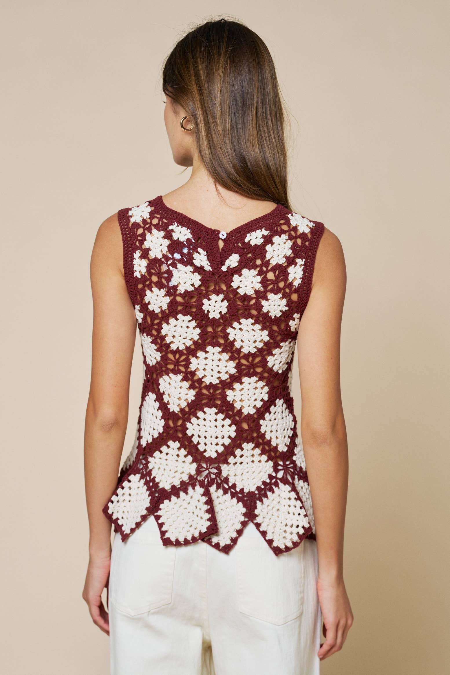 Crochet Flared Tank Top