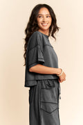 MINERAL WASHED EXPOSED BARREL PANTS SET