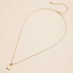 Chic Gold Initial Lock Pendant | Necklace