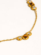 Embla 18K Gold Non-Tarnish Tiger Eye CZ Necklace