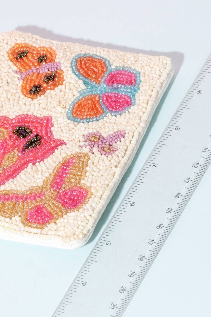Butterfly Beaded Coin Purse