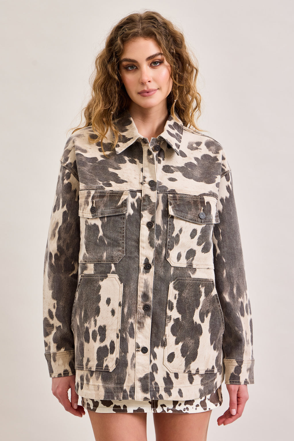 Hidden Cow Print Shacket
