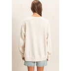 Acid Wash Raw Edge Sweatshirt