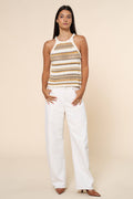Multicolor Stripe Crochet Tank Top