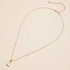 Chic Gold Initial Lock Pendant | Necklace