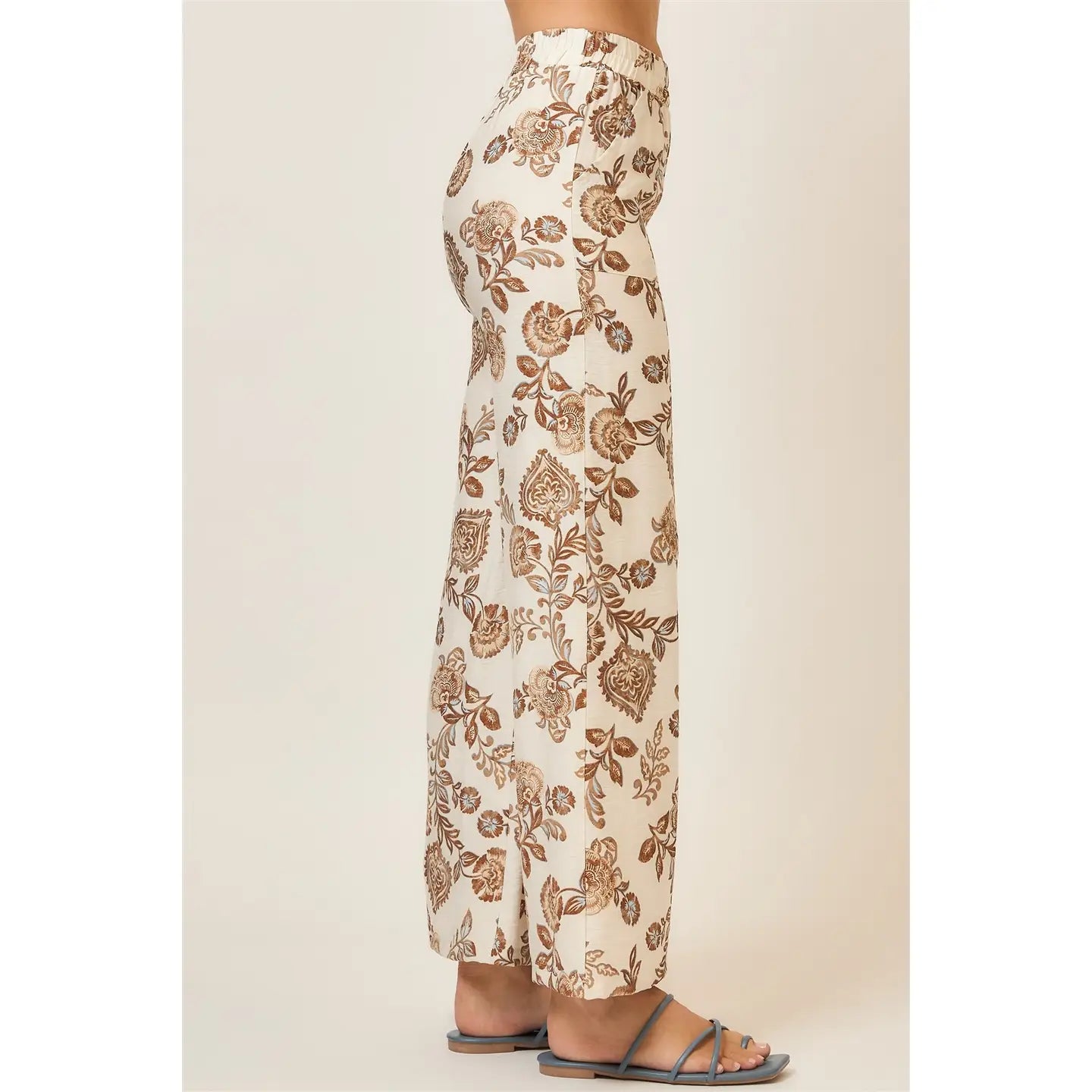 Floral Print Wide Leg Pants