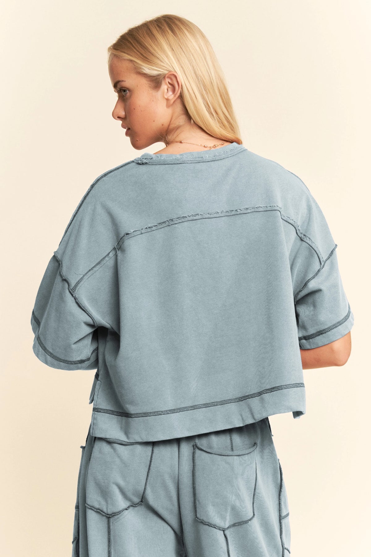 MINERAL WASHED EXPOSED BARREL PANTS SET