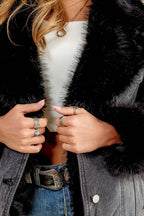 Nicole Fur Denim Jacket