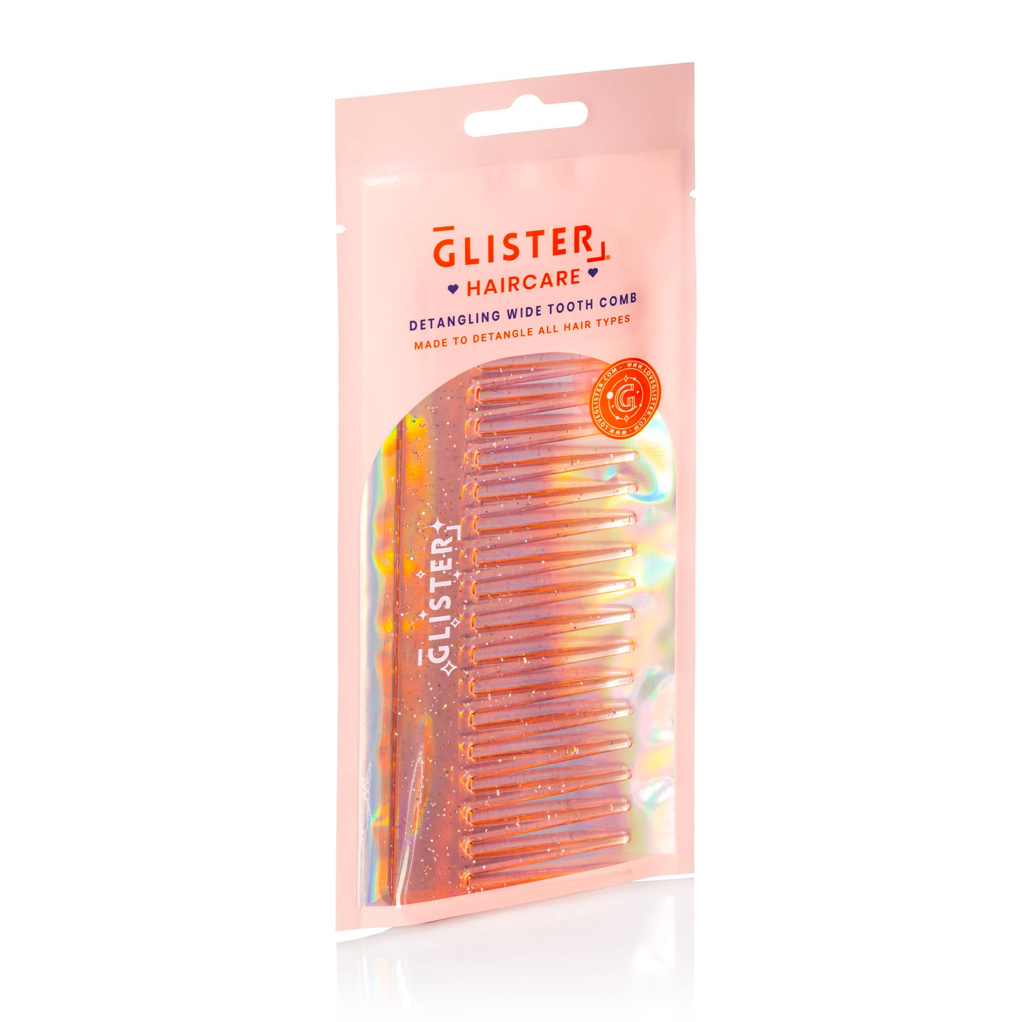 "Sparkle" Wide Tooth Detangling Comb | Glitter Finish