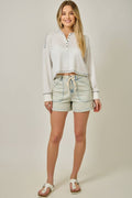 Alix Denim Washed Pull-On Shorts