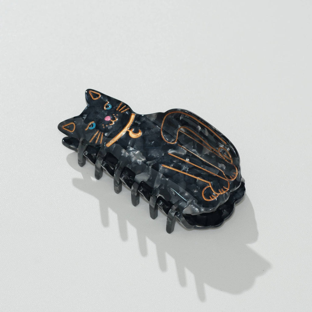 Black Cat Moon Claw Clip - Large