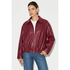 Vegan Leather Bomber Jacket