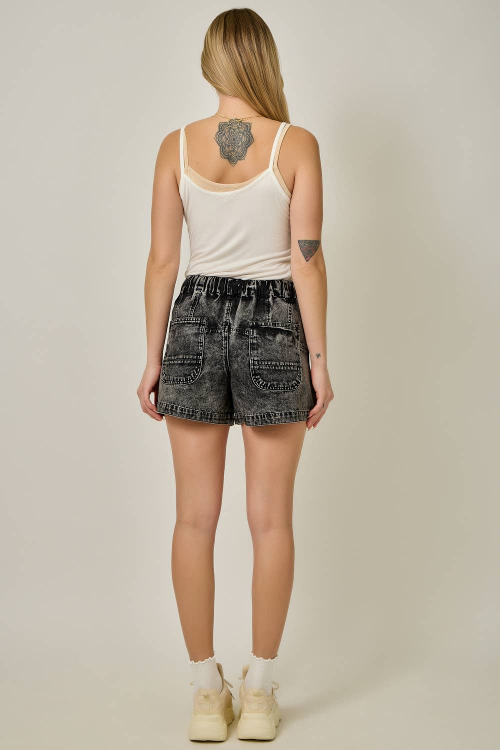 Alix Denim Washed Pull-On Shorts