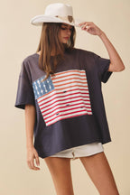 Distressed Flag Patch Tee
