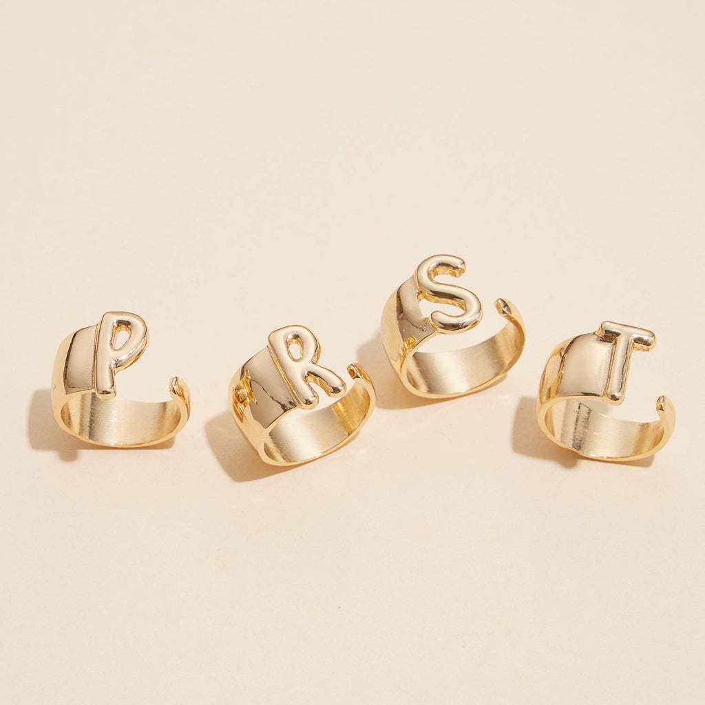 Initial Gold Plated Rings