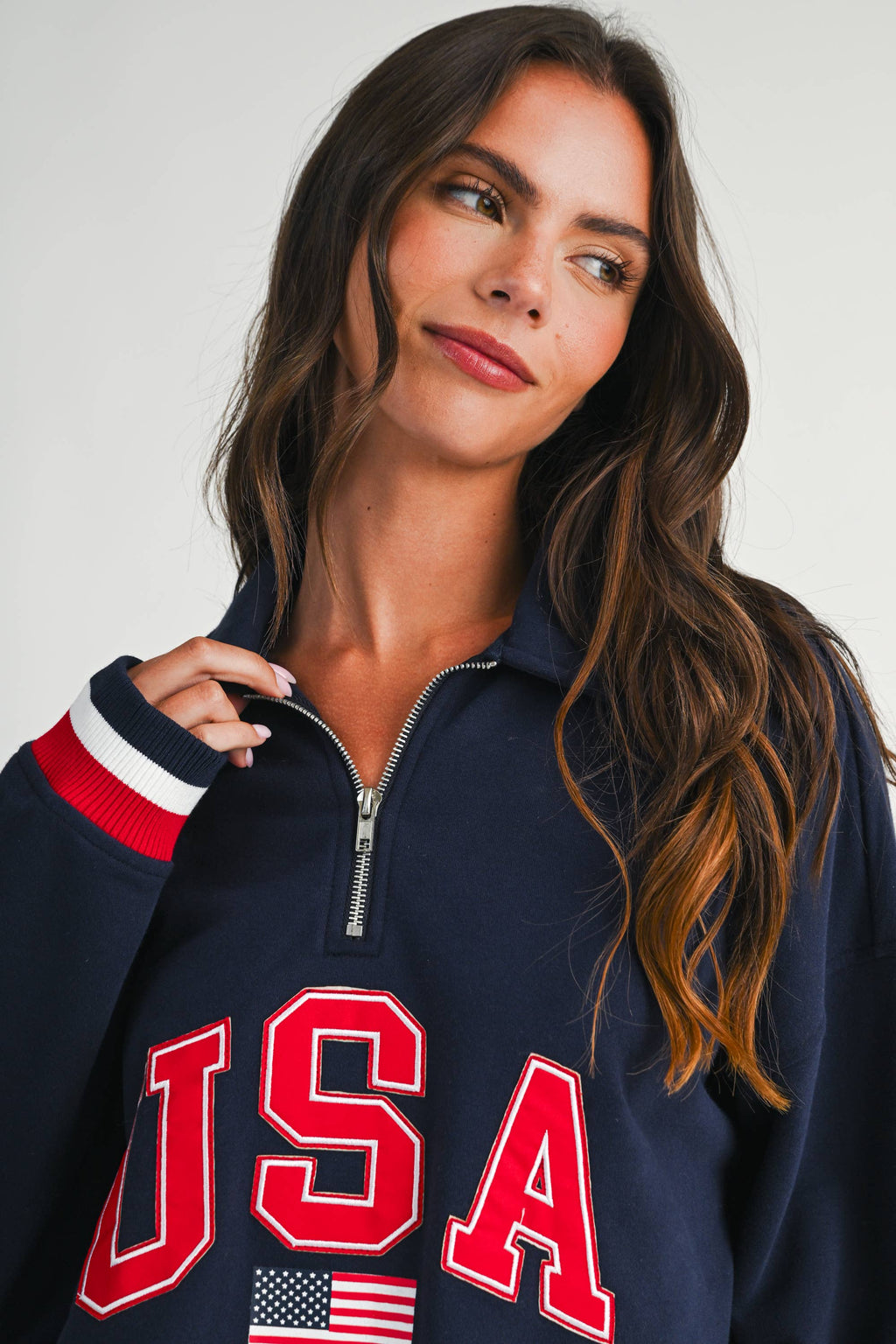 USA Graphic Half Zip Sweatshirt