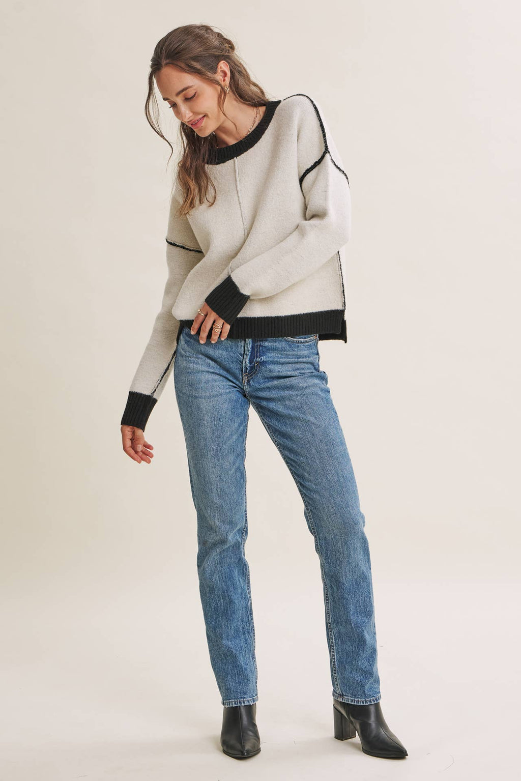 White & Black Sweater
