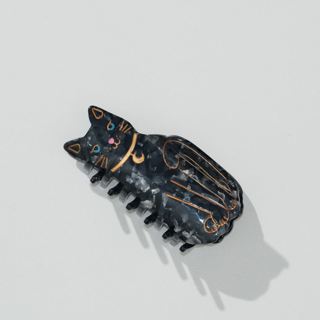 Black Cat Moon Claw Clip - Large