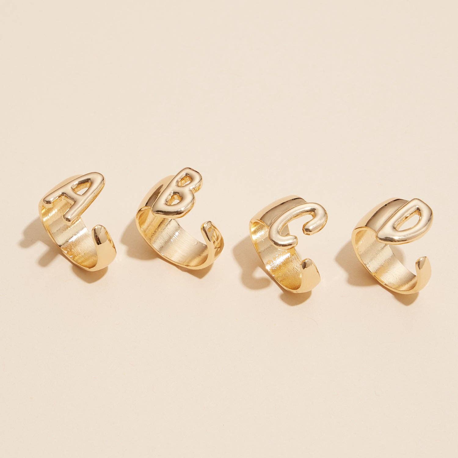 Initial Gold Plated Rings