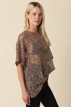 Rena Sequin Mesh Top