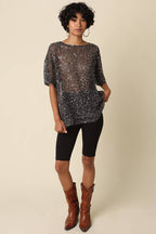 Rena Sequin Mesh Top
