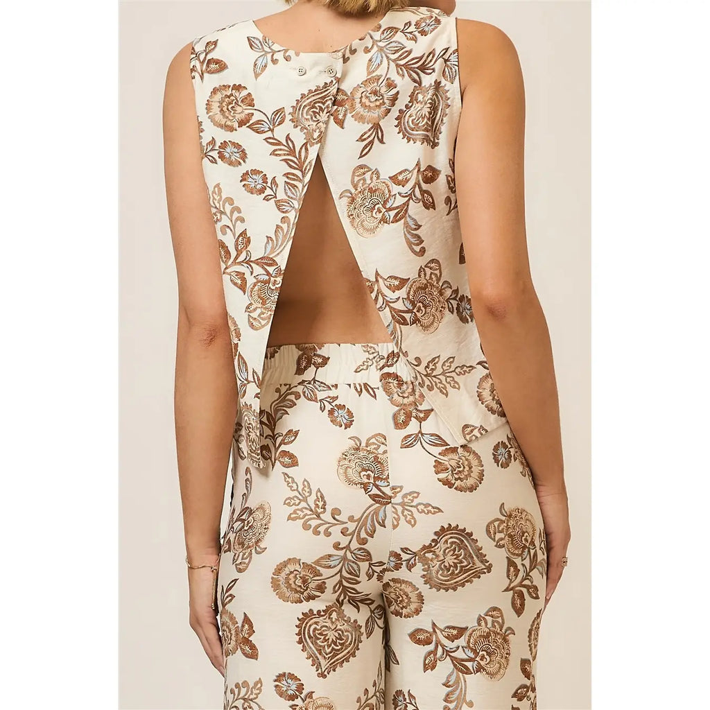 Floral Print Wide Leg Pants