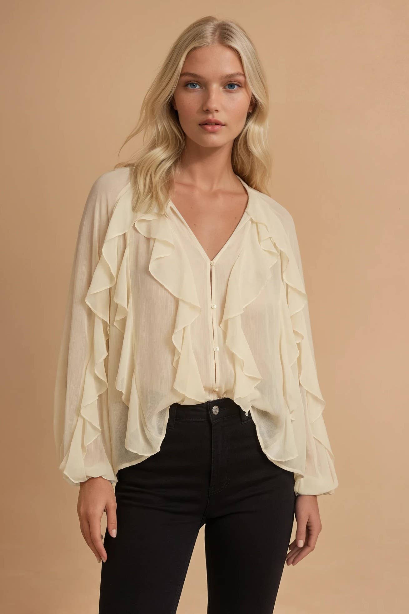 Sheer Ruffled Top