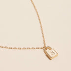 Chic Gold Initial Lock Pendant | Necklace