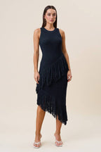Mila fringe midi dress