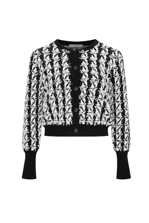Carrie Houndstooth Knit Cardigan