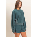 Contrast Sweatshirt & Shorts Set