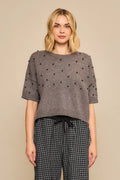 Studded Knit Top