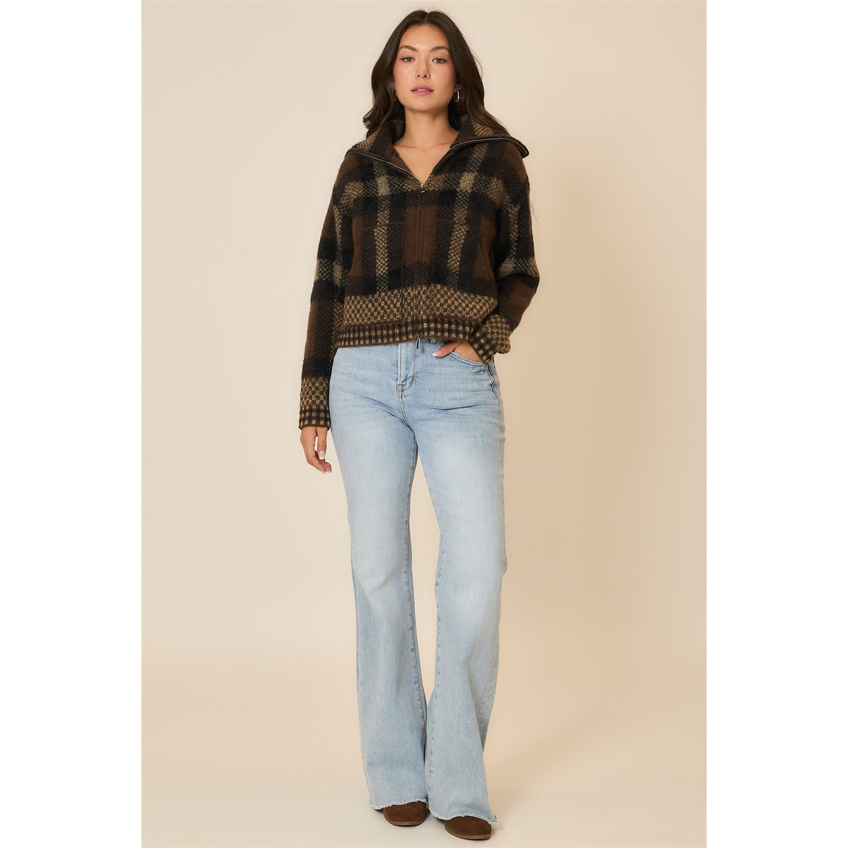 Carly Plaid Sweater