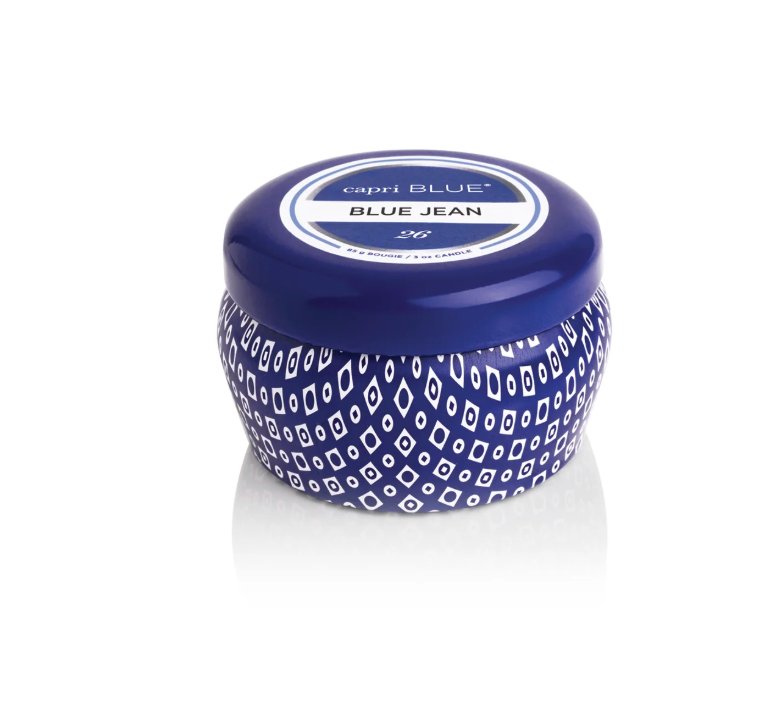 Blue Capri Blue Printed Mini Tin, Denim 3 OZ