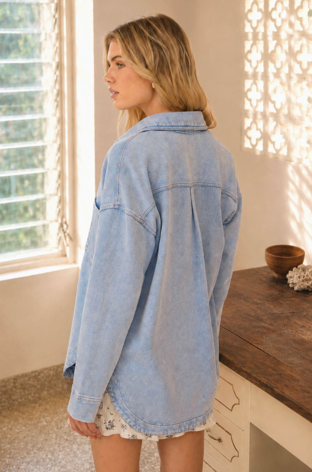 100% Cotton Button Down Shacket