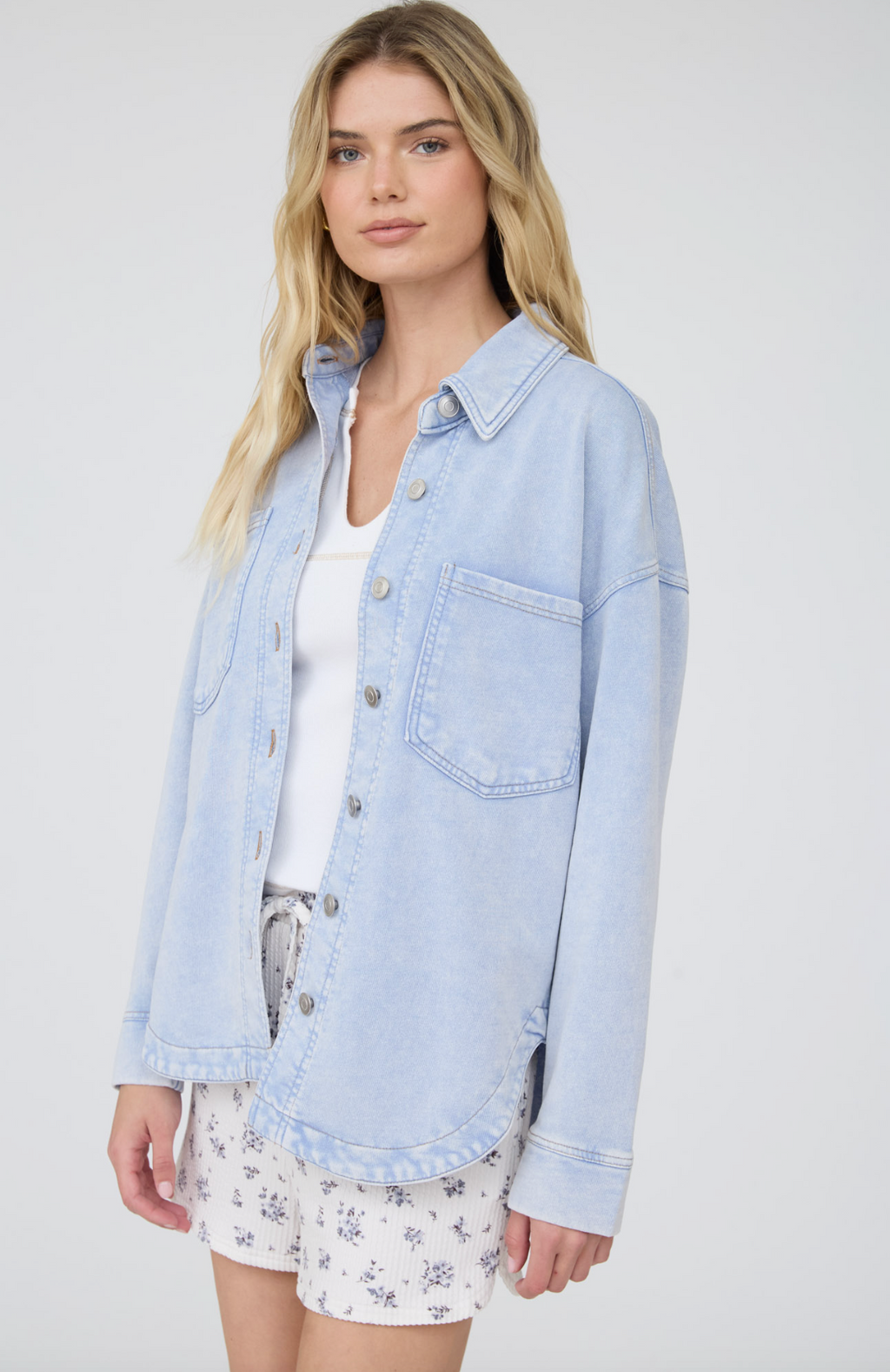 100% Cotton Button Down Shacket