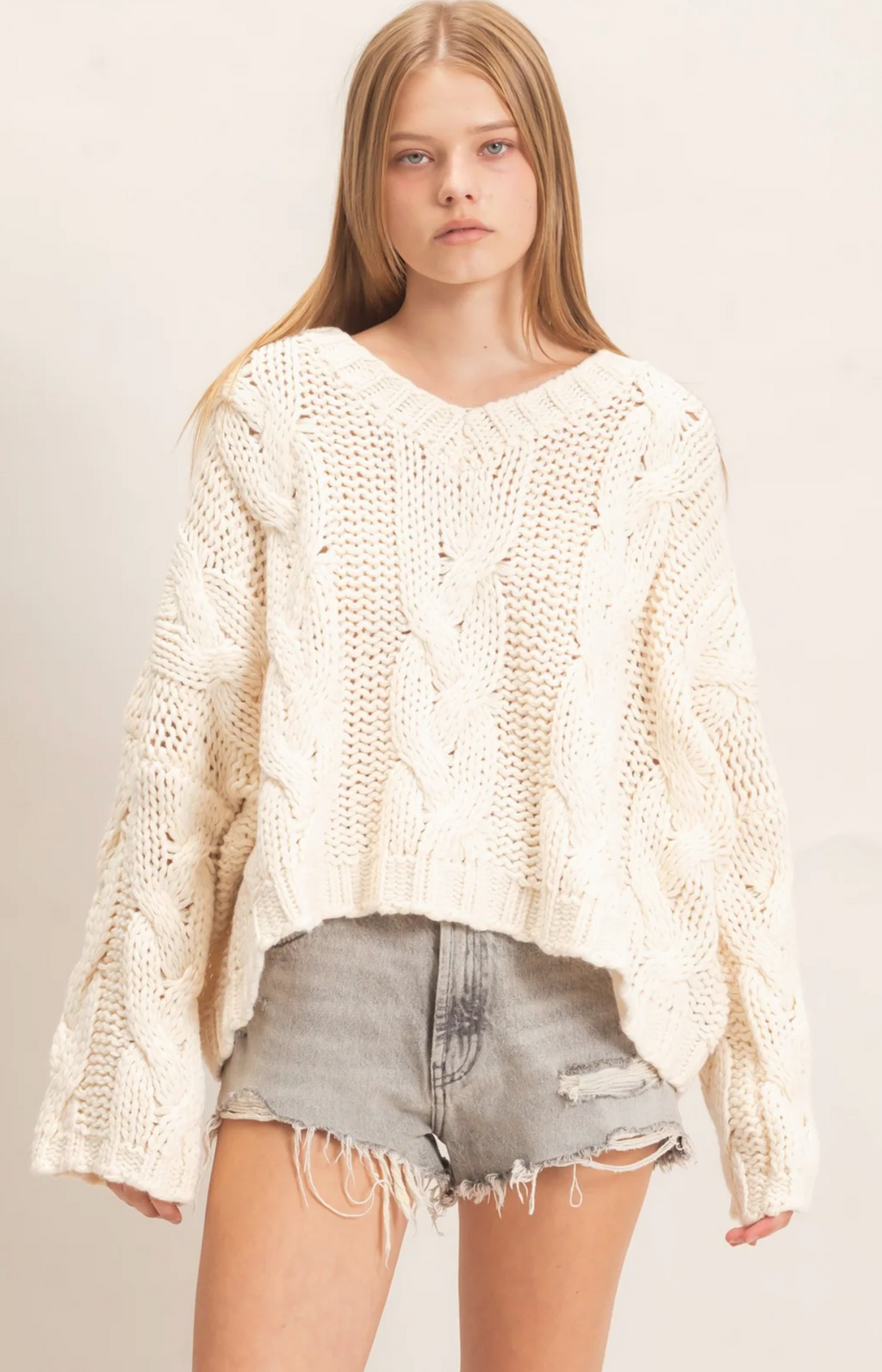 Cream Cableknit Sweater