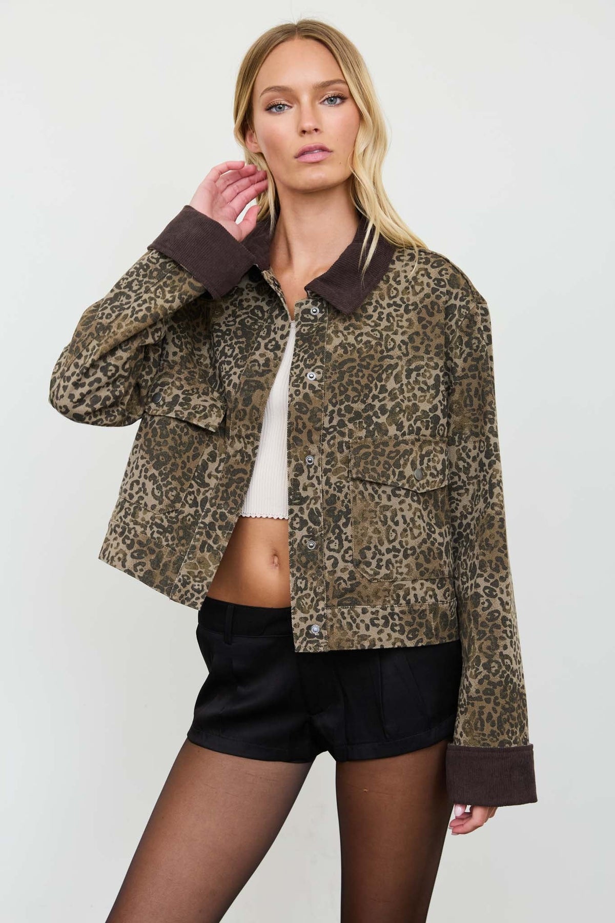 WASHED LEOPARD JACKET