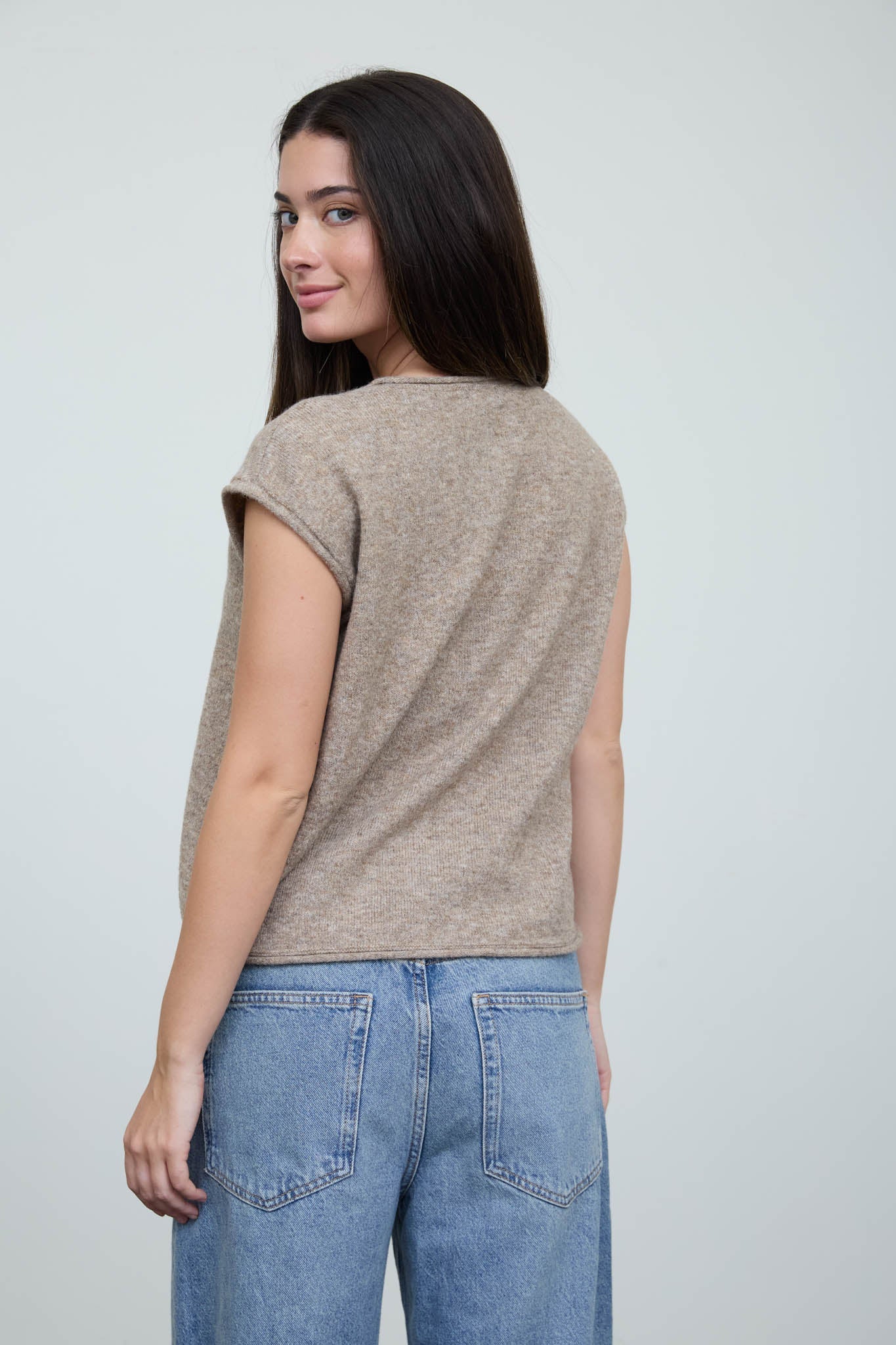 Knit Cap Sleeve Button up Cardigan