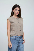 Knit Cap Sleeve Button up Cardigan