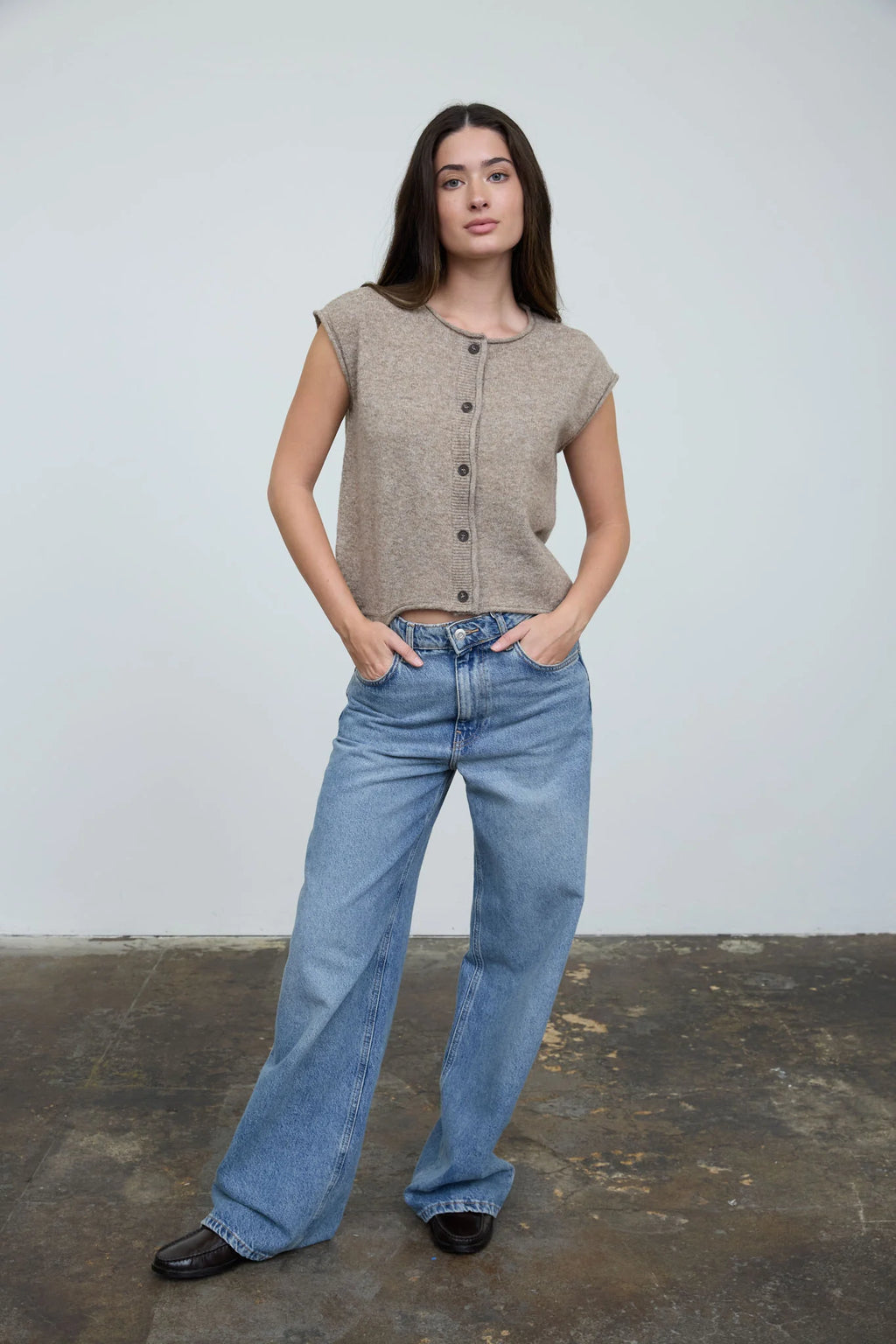 Knit Cap Sleeve Button up Cardigan