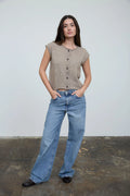Knit Cap Sleeve Button up Cardigan
