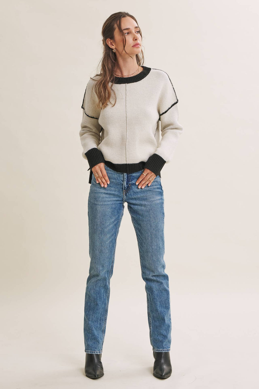 White & Black Sweater