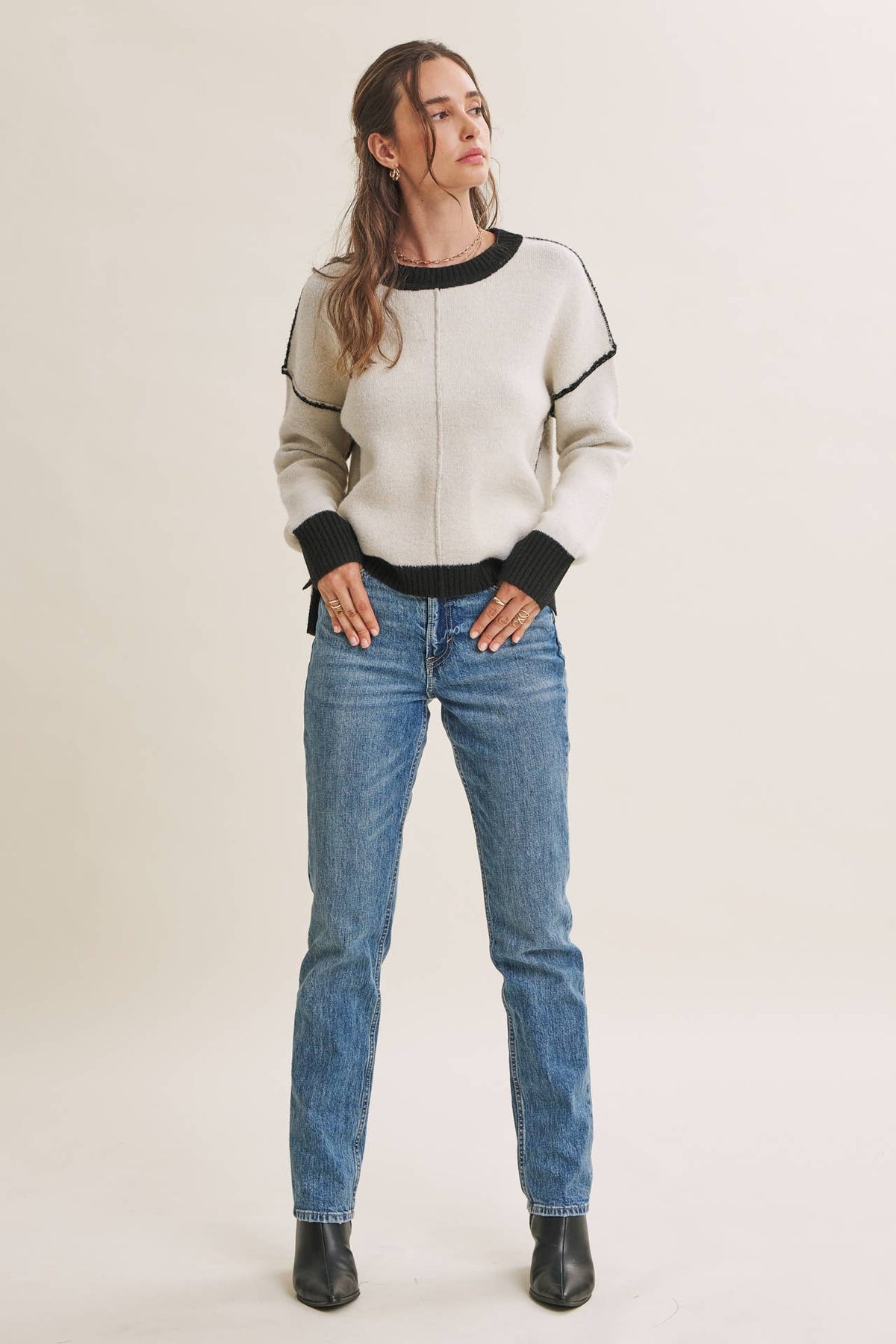 White & Black Sweater