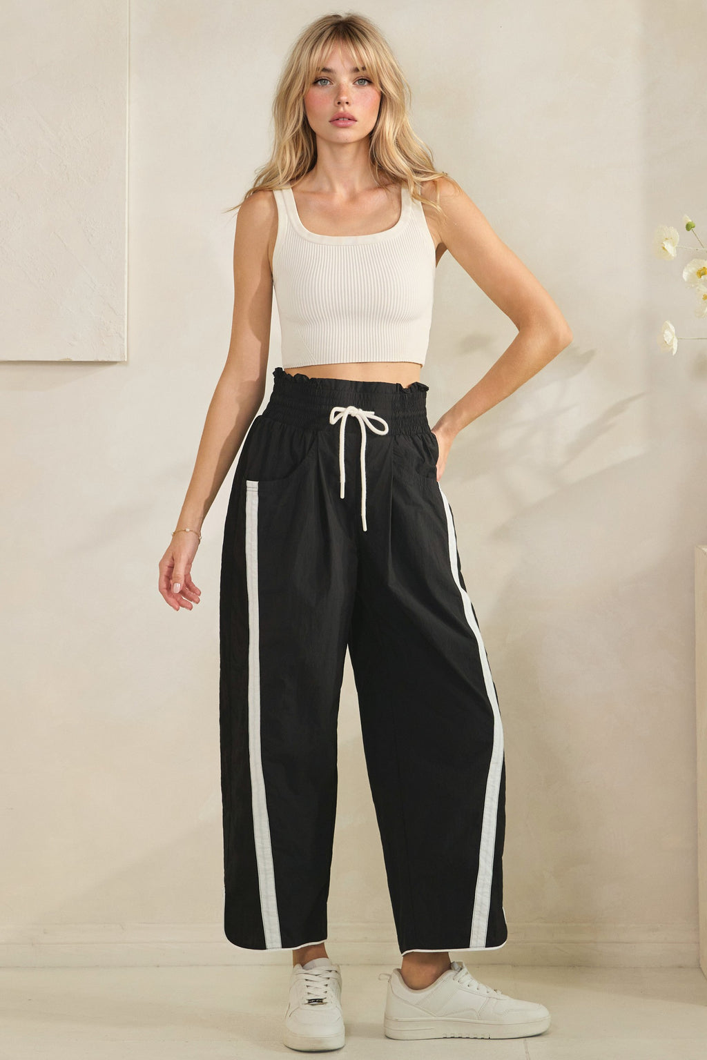 Viral Track Pants With Stripe Details