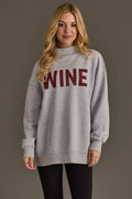 Lt. Gray Wine & Prosecco Reversible Sweatshirt